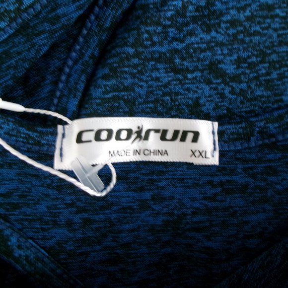 New COOLRUN Long Sleeve w/ Thumbholes Top Royal Blue Black Heathered XXL - Picture 9 of 10